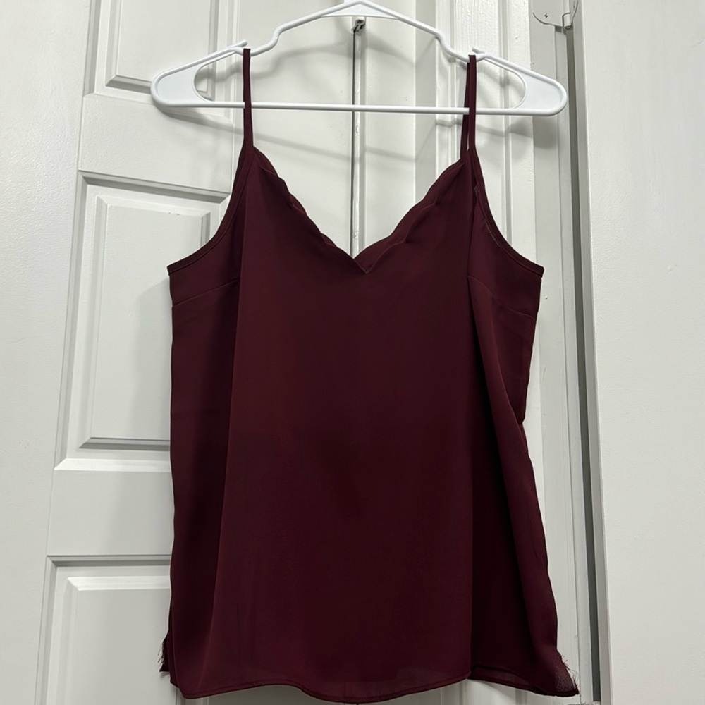 Crimson Scallop Cami
